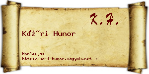 Kéri Hunor névjegykártya